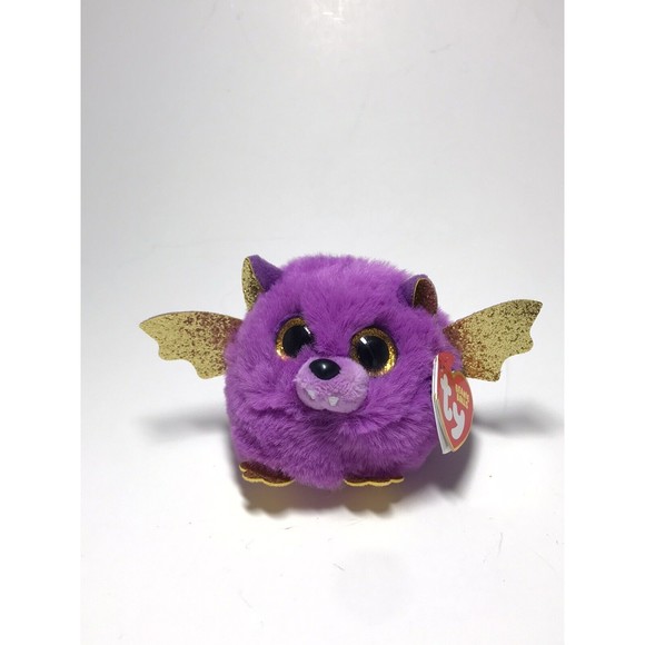 Ty Beanie Balls Puffies HASTIE the Halloween Purple Bat 4" Plush Stuffed Animal - Picture 9 of 9